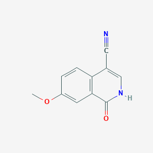 molecular formula C11H8N2O2 B13513067 7-Methoxy-1-oxo-1,2-dihydroisoquinoline-4-carbonitrile 