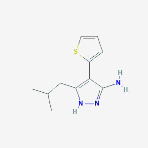 molecular formula C11H15N3S B13513074 3-Isobutyl-4-(thiophen-2-yl)-1h-pyrazol-5-amine 