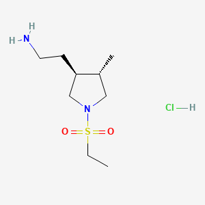 molecular formula C9H21ClN2O2S B13513077 rac-2-[(3R,4R)-1-(ethanesulfonyl)-4-methylpyrrolidin-3-yl]ethan-1-amine hydrochloride 
