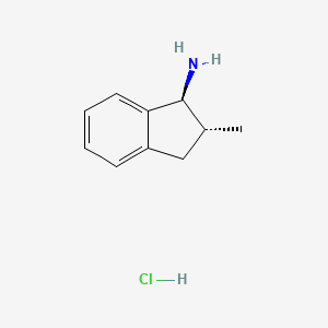 molecular formula C10H14ClN B13513086 (1S,2R)-1-amino-2-methylindane hydrochloride 