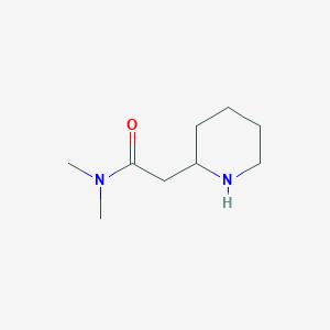 molecular formula C9H18N2O B13513097 N,N-Dimethyl-2-(piperidin-2-YL)acetamide 