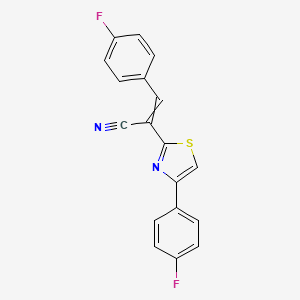 molecular formula C18H10F2N2S B1351310 3-(4-Fluorophenyl)-2-[4-(4-fluorophenyl)-1,3-thiazol-2-yl]acrylonitrile 
