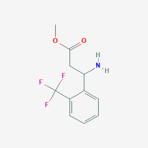 molecular formula C11H12F3NO2 B13513100 Methyl 3-amino-3-[2-(trifluoromethyl)phenyl]propanoate 