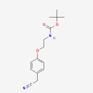 molecular formula C15H20N2O3 B13513131 tert-Butyl (2-(4-(cyanomethyl)phenoxy)ethyl)carbamate 