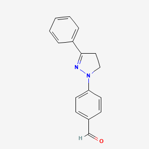 molecular formula C16H14N2O B1351315 4-(3-Phenyl-4,5-dihydro-1H-pyrazol-1-yl)benzaldehyde CAS No. 961-88-6