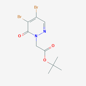 molecular formula C10H12Br2N2O3 B13513160 Tert-butyl 2-(4,5-dibromo-6-oxo-1,6-dihydropyridazin-1-yl)acetate 
