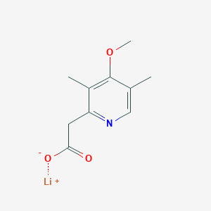 molecular formula C10H12LiNO3 B13513165 Lithium(1+) 2-(4-methoxy-3,5-dimethylpyridin-2-yl)acetate 