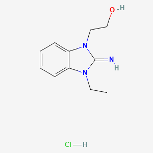molecular formula C11H16ClN3O B1351318 2-(3-Ethyl-2-imino-2,3-dihydro-1H-benzimidazol-1-yl)ethanol hydrochloride 