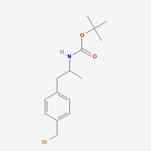 molecular formula C15H22BrNO2 B13513185 tert-butylN-{1-[4-(bromomethyl)phenyl]propan-2-yl}carbamate 