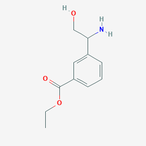 molecular formula C11H15NO3 B13513309 Ethyl 3-(1-amino-2-hydroxyethyl)benzoate CAS No. 209963-06-4