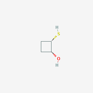 molecular formula C4H8OS B13513318 rac-(1R,2S)-2-sulfanylcyclobutan-1-ol 