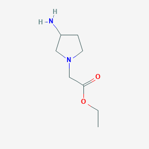 molecular formula C8H16N2O2 B13513326 Ethyl 2-(3-aminopyrrolidin-1-yl)acetate 