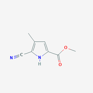 molecular formula C8H8N2O2 B13513331 methyl5-cyano-4-methyl-1H-pyrrole-2-carboxylate 