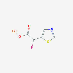 molecular formula C5H3FLiNO2S B13513335 Lithium(1+) 2-fluoro-2-(1,3-thiazol-5-yl)acetate 