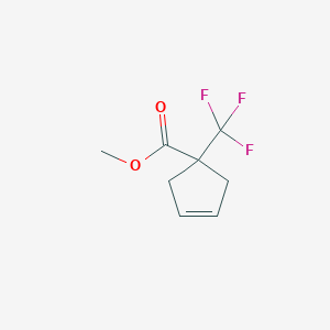 molecular formula C8H9F3O2 B13513388 Methyl 1-(trifluoromethyl)cyclopent-3-ene-1-carboxylate 