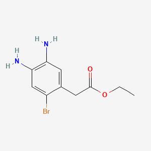 molecular formula C10H13BrN2O2 B13513431 Ethyl 2-(4,5-diamino-2-bromophenyl)acetate 