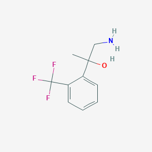 molecular formula C10H12F3NO B13513433 1-Amino-2-(2-(trifluoromethyl)phenyl)propan-2-ol 