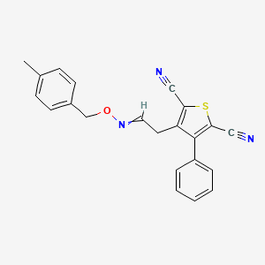 molecular formula C22H17N3OS B1351344 3-(2-{[(4-Methylbenzyl)oxy]imino}ethyl)-4-phenyl-2,5-thiophenedicarbonitrile 