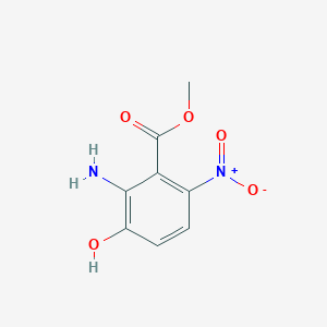 molecular formula C8H8N2O5 B13513455 Methyl 2-amino-3-hydroxy-6-nitrobenzoate 