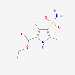 molecular formula C9H14N2O4S B13513473 ethyl 3,5-dimethyl-4-sulfamoyl-1H-pyrrole-2-carboxylate 