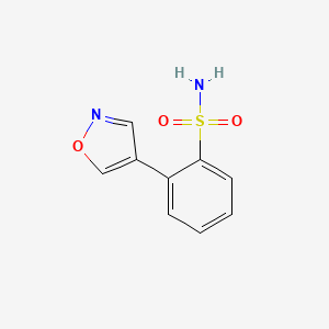 molecular formula C9H8N2O3S B13513491 2-(Isoxazol-4-yl)benzenesulfonamide CAS No. 87488-72-0