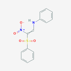 molecular formula C14H12N2O4S B1351350 N-[2-nitro-2-(phenylsulfonyl)vinyl]aniline 