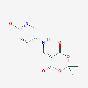 molecular formula C13H14N2O5 B1351351 5-(((6-Methoxypyridin-3-yl)amino)methylene)-2,2-dimethyl-1,3-dioxane-4,6-dione CAS No. 25063-69-8