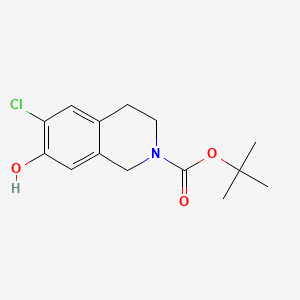 molecular formula C14H18ClNO3 B13513516 tert-butyl 6-chloro-7-hydroxy-3,4-dihydroisoquinoline-2(1H)-carboxylate 
