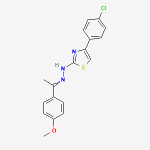molecular formula C18H16ClN3OS B1351359 1-(4-methoxyphenyl)-1-ethanone N-[4-(4-chlorophenyl)-1,3-thiazol-2-yl]hydrazone 
