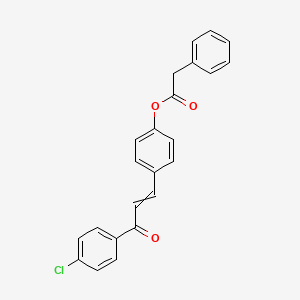 molecular formula C23H17ClO3 B1351372 4-[3-(4-Chlorophenyl)-3-oxo-1-propenyl]phenyl 2-phenylacetate 