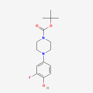 molecular formula C15H21FN2O3 B13513747 Tert-butyl 4-(3-fluoro-4-hydroxyphenyl)piperazine-1-carboxylate 