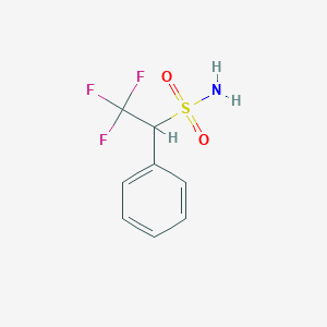 molecular formula C8H8F3NO2S B13513751 2,2,2-Trifluoro-1-phenylethanesulfonamide 