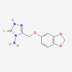 3H-1,2,4-Triazole-3-thione, 2,4-dihydro-4-amino-5-((1,3-benzodioxol-5-yloxy)methyl)-