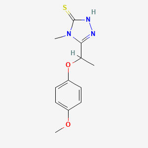 molecular formula C12H15N3O2S B1351508 5-[1-(4-甲氧基苯氧基)乙基]-4-甲基-4H-1,2,4-三唑-3-硫醇 CAS No. 669737-44-4