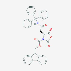 molecular formula C39H30N2O6 B135156 9H-Fluoren-9-ylmethyl (4S)-2,5-dioxo-4-[2-oxo-2-(tritylamino)ethyl]-1,3-oxazolidine-3-carboxylate CAS No. 129288-36-4