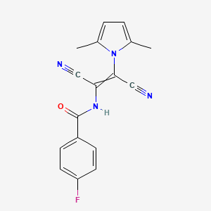 molecular formula C17H13FN4O B1351596 N-[1,2-dicyano-2-(2,5-dimethylpyrrol-1-yl)eth-1-en-1-yl]-4-fluorobenzamide 