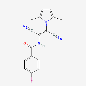 N-[(E)-1,2-dicyano-2-(2,5-dimethyl-1H-pyrrol-1-yl)ethenyl]-4-fluorobenzenecarboxamide