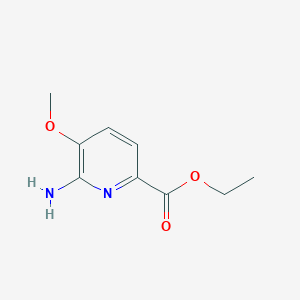 molecular formula C9H12N2O3 B13516205 Ethyl 6-amino-5-methoxypicolinate 