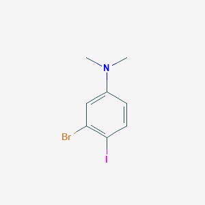 molecular formula C8H9BrIN B13516208 3-bromo-4-iodo-N,N-dimethylaniline 