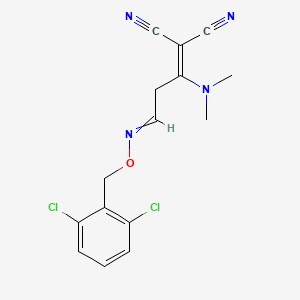 molecular formula C15H14Cl2N4O B1351621 2-[3-[(2,6-Dichlorophenyl)methoxyimino]-1-(dimethylamino)propylidene]propanedinitrile 