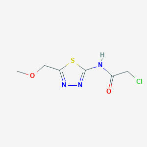 molecular formula C6H8ClN3O2S B1351632 2-chloro-N-[5-(methoxymethyl)-1,3,4-thiadiazol-2-yl]acetamide CAS No. 876710-55-3