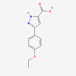 molecular formula C12H12N2O3 B1351682 3-(4-ethoxyphenyl)-1H-pyrazole-5-carboxylic acid CAS No. 890591-56-7