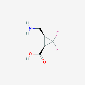 molecular formula C5H7F2NO2 B13517197 Cyclopropanecarboxylicacid, 3-(aminomethyl)-2,2-difluoro-, (1R,3S)-rel- 