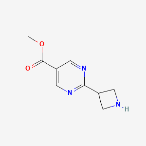 molecular formula C9H11N3O2 B13517357 Methyl 2-(azetidin-3-yl)pyrimidine-5-carboxylate 