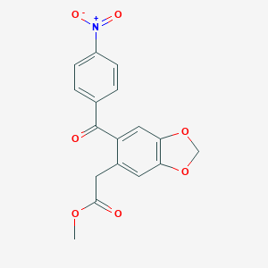 molecular formula C17H13NO7 B135174 6-(4-Nitrobenzoyl)-1,3-benzodioxole-5-acetic Acid Methyl Ester CAS No. 197369-14-5