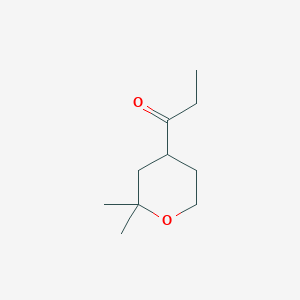 molecular formula C10H18O2 B1351783 1-(2,2-dimethyltetrahydro-2H-pyran-4-yl)propan-1-one CAS No. 77642-82-1