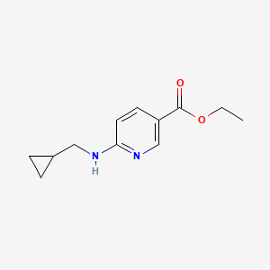 molecular formula C12H16N2O2 B13517913 Ethyl 6-((cyclopropylmethyl)amino)nicotinate 
