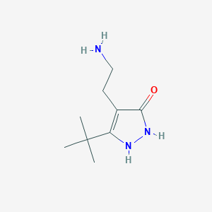 molecular formula C9H17N3O B1351800 4-(2-氨基乙基)-5-叔丁基-1,2-二氢-3H-吡唑-3-酮 CAS No. 878208-77-6