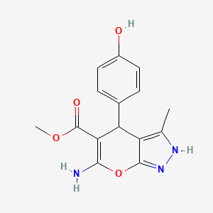Methyl 6-amino-4-(4-hydroxyphenyl)-3-methyl-1,4-dihydropyrano[2,3-c]pyrazole-5-carboxylate