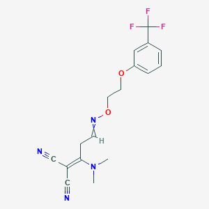 molecular formula C17H17F3N4O2 B1351853 2-[1-(Dimethylamino)-3-({2-[3-(trifluoromethyl)phenoxy]ethoxy}imino)propylidene]malononitrile 